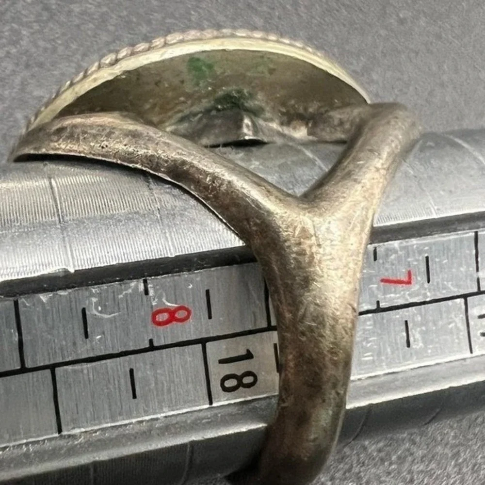 Vintage Sterling Silver Turquoise Ring Southwestern Sz 7.5 13g‎ READ